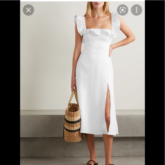 Reformation Dresses & Skirts - ☀️REFORMATION Amethyst linen midi dress with slit & ruffles